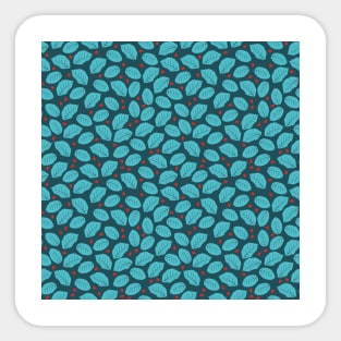 Teal Mint Leaves Sticker